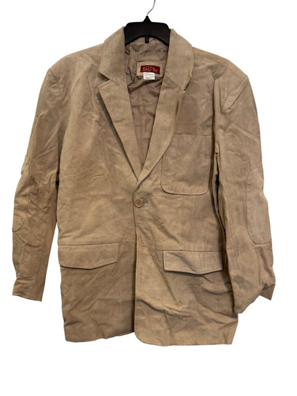 Haband Lions Den Beige Genuine Leather Blazer Jacket Mens Size M